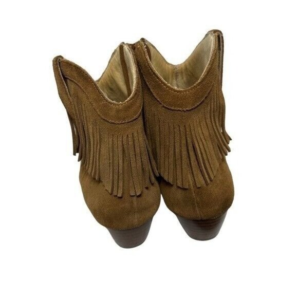 Shyanne | Brown Western Suede Fringe Booties Size 9 - Picture 5 of 9